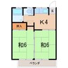 角屋アパート 2Kの間取り