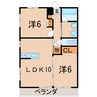 グランデュール腰浜 2LDKの間取り