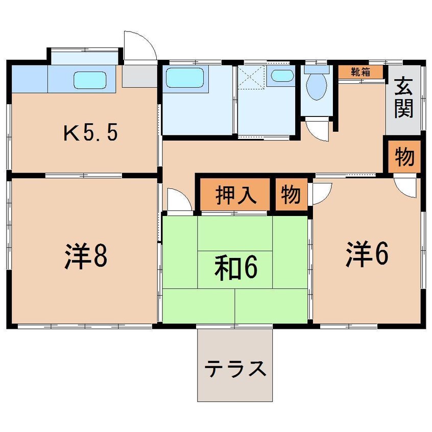 間取図 持地貸家（岩崎町198-1）