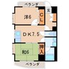 ハトヤマンション太田町 2DKの間取り