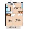 ラ・ジュール 2DKの間取り