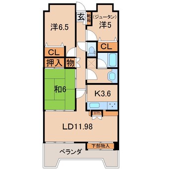 間取図 ノバハイツ信夫ヶ丘(206)