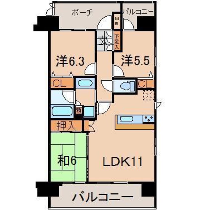 間取図 リアルスウィート福島駅前