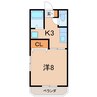 スピカハイツB 1Kの間取り