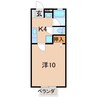 ガーデンコート 1Kの間取り