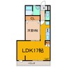 アネシス東屋 1LDKの間取り