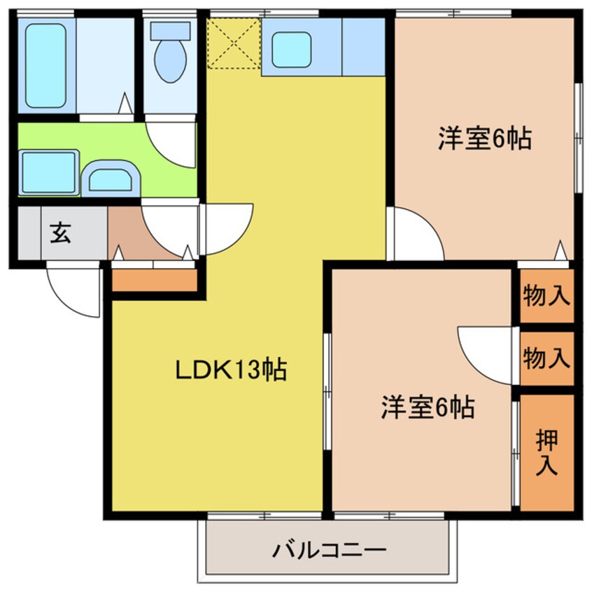 間取図 グランヴェール三河Ｂ