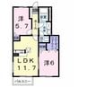 ベルジュＡ・Ｂ 2LDKの間取り