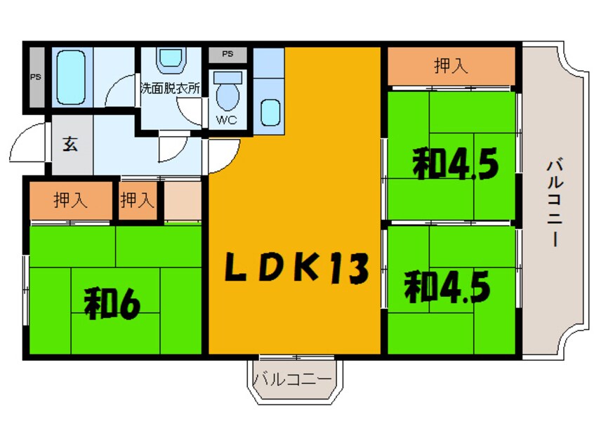 間取図 城ノ内ハイツ