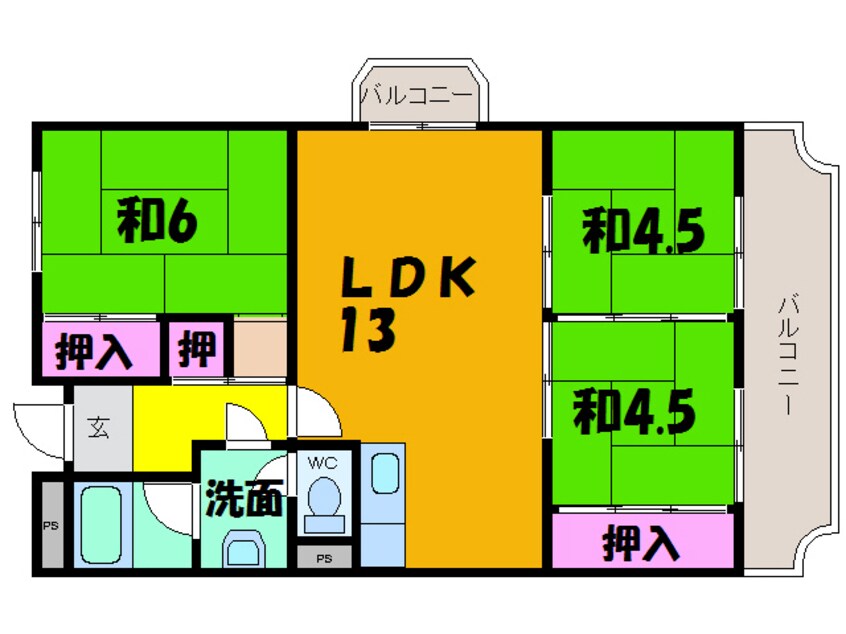 間取図 城ノ内ハイツ