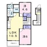 サントゥールサウス 2LDKの間取り