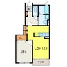 カトル・セゾンⅡ 1LDKの間取り