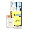 カトル・セゾンⅡ 1LDKの間取り