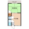 太田荘 1Kの間取り