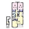 藍らんどこくふD 2LDKの間取り