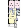 藍らんどこくふD 2LDKの間取り