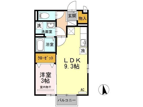 間取り図 アクシス南島田　D