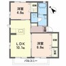 シャーメゾンソレイユC棟 2LDKの間取り