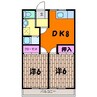 コーポ上田井 2DKの間取り