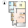レークサイドⅠ番館 1LDKの間取り