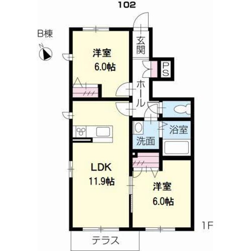 間取図 プロヌーブ名東B