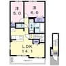 グランレジデンス　国府　Ａ－Ⅲ 2LDKの間取り