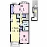 クラールプレディエD 2LDKの間取り