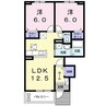 クラールプレディエA 2LDKの間取り