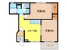 オークフォレスト明和Ⅲ 2DKの間取り