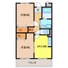 カーサ・タカバⅡ 2DKの間取り