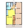 パールハイツ御日塚 2LDKの間取り