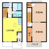 DUPLEX国王100A・B 2LDKの間取り
