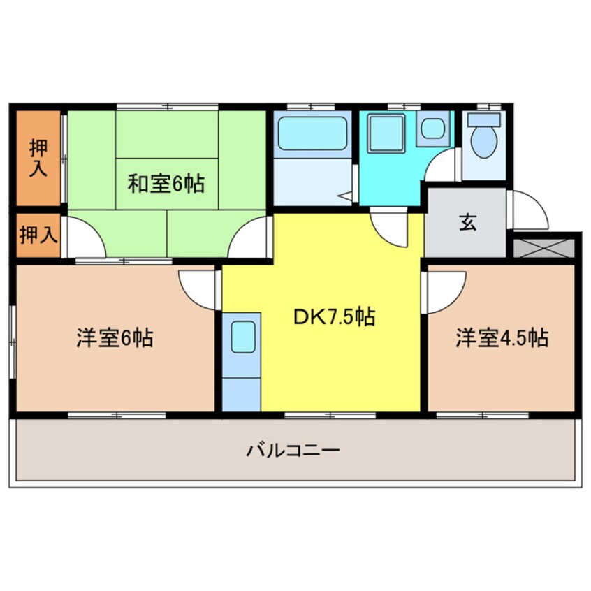 間取図 プレアール江南Ⅰ