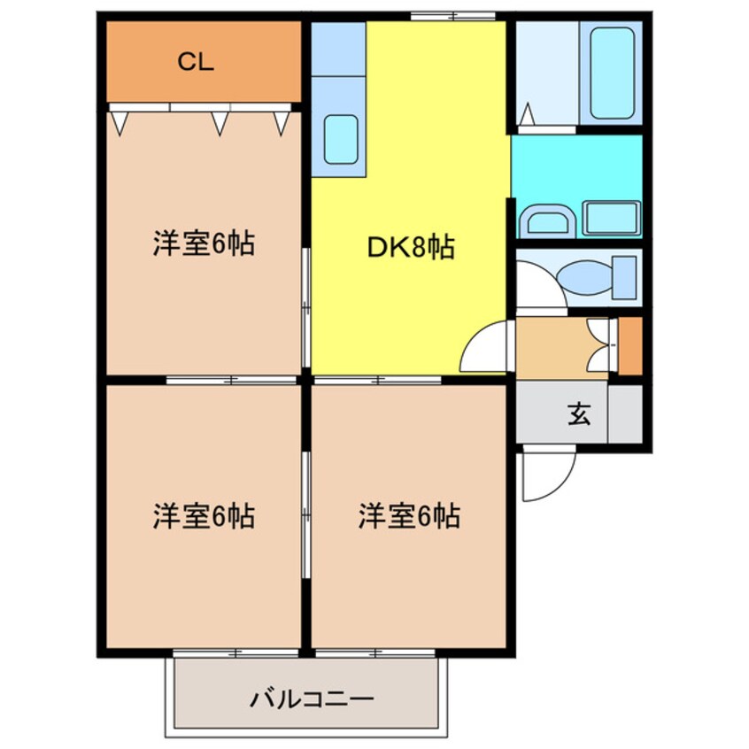 間取図 ハイツ花菱Ⅱ