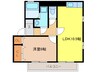 ウッディハウス今枝 1LDKの間取り