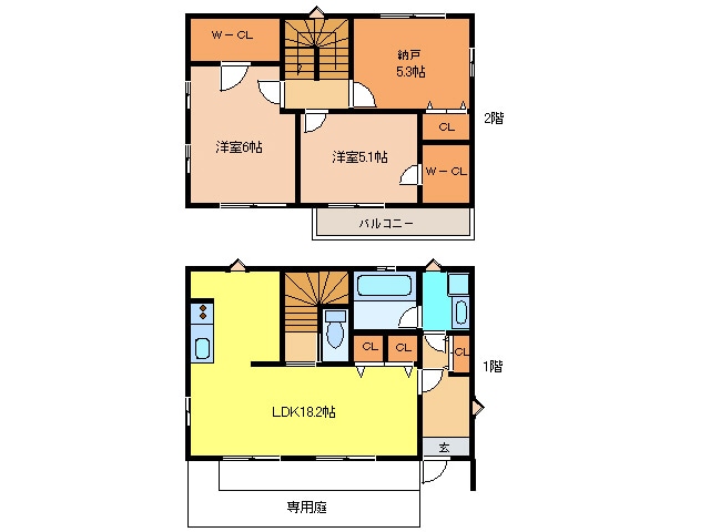 間取り図 木賀本郷町西賃貸戸建