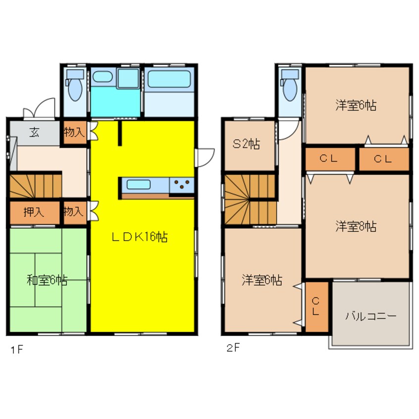 間取図 尾崎町上田貸家（北棟）