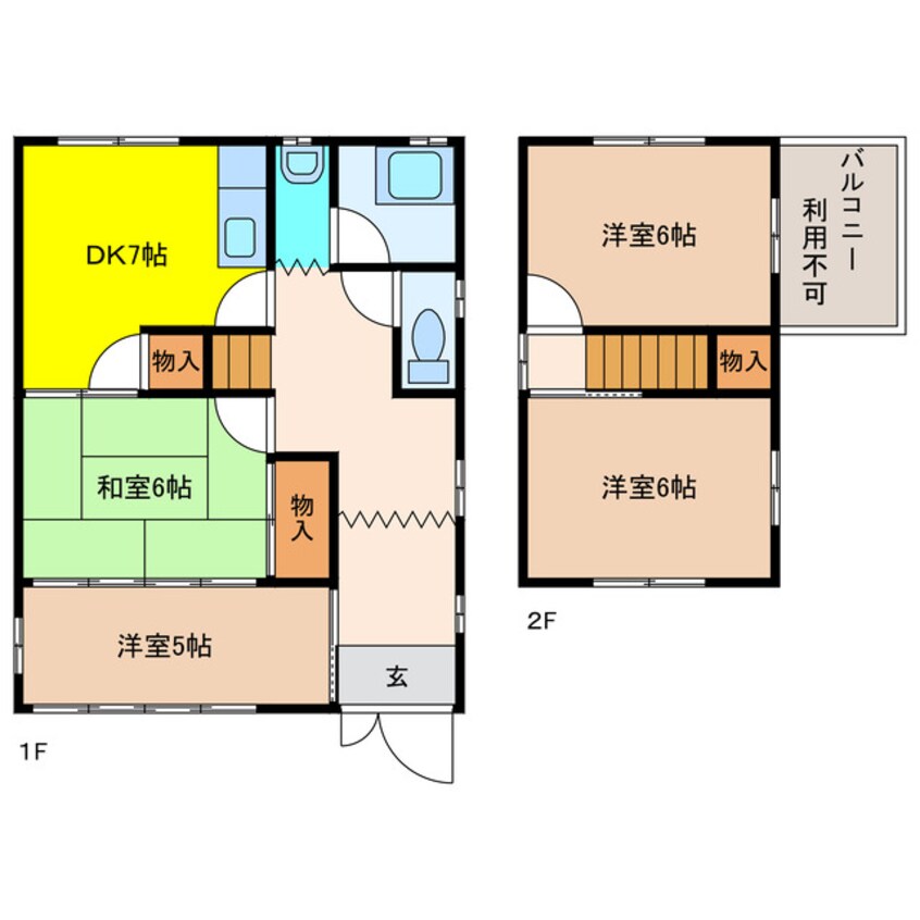 間取図 高屋町後山貸家
