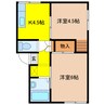 千田プレジール 2Kの間取り