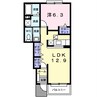 コリナ請西Ｂ 1LDKの間取り