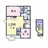 クレストヒルズB 2LDKの間取り