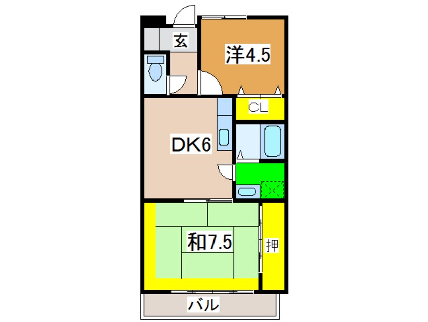 間取図 グランドール長須賀