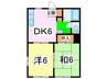 エルミタージュツカモト 2DKの間取り