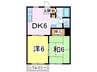 エルミタージュツカモト 2DKの間取り