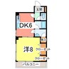 木更津パレス 1DKの間取り