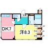 木更津パレス 1DKの間取り