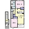 プラシード 2LDKの間取り