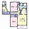 グランドステージＣ 2LDKの間取り