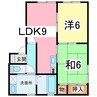 モンピエス 2LDKの間取り