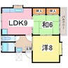 マインハイムあじさい 2LDKの間取り